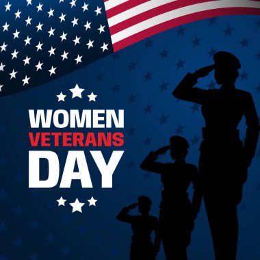 Mutlu Kadın Gaziler Günü Amerika Birleşik Devletleri arka plan vektör illüstrasyonu