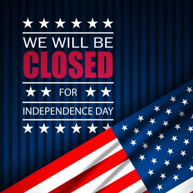 Bağımsızlık Günü ABD 4 Temmuz arkaplan tasarımı ile kapalı metin olacağız
