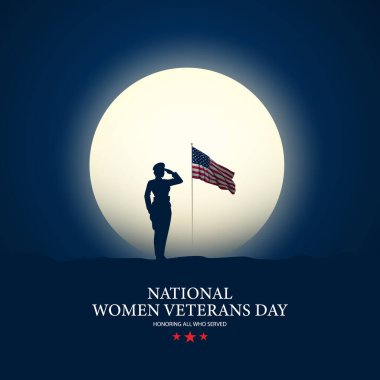 Mutlu Kadın Gaziler Günü Amerika Birleşik Devletleri arka plan vektör illüstrasyonu