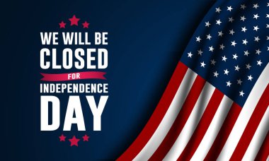 Bağımsızlık Günü ABD 4 Temmuz arkaplan tasarımı ile kapalı metin olacağız