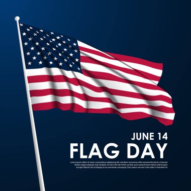 ABD 'de Bayrak Günü 14 Haziran Arkaplan Vektör İllüstrasyonu