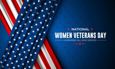 Mutlu Kadın Gaziler Günü Amerika Birleşik Devletleri arka plan vektör illüstrasyonu