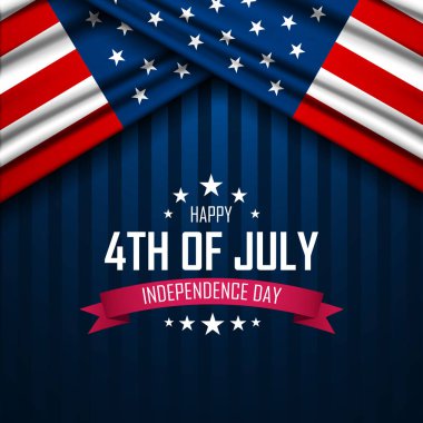 4 Temmuz Bağımsızlık Günü 'nüz kutlu olsun ABD Arkaplan Tasarım Vektörü illüstrasyonu