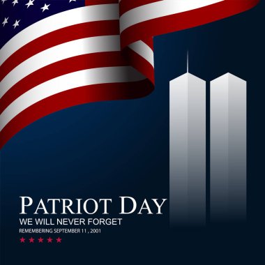 Vatanseverlik Günü 11 Eylül arkaplan vektör illüstrasyonunu asla unutma