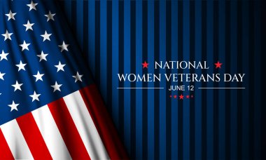 Mutlu Kadın Gaziler Günü Amerika Birleşik Devletleri arka plan vektör illüstrasyonu