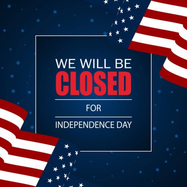 Bağımsızlık Günü ABD 4 Temmuz arkaplan tasarımı ile kapalı metin olacağız