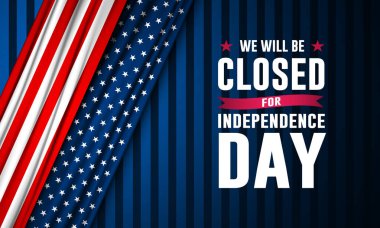 Bağımsızlık Günü ABD 4 Temmuz arkaplan tasarımı ile kapalı metin olacağız