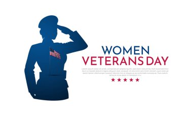 Mutlu Kadın Gaziler Günü Amerika Birleşik Devletleri arka plan vektör illüstrasyonu