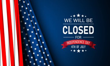 Bağımsızlık Günü ABD 4 Temmuz arkaplan tasarımı ile kapalı metin olacağız