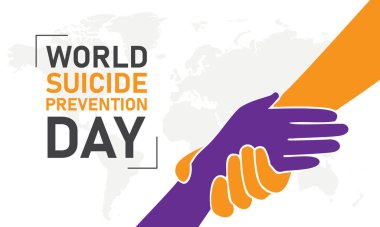 Dünya İntiharı Önleme Günü 10 Eylül arkaplan vektörü illüstrasyonu