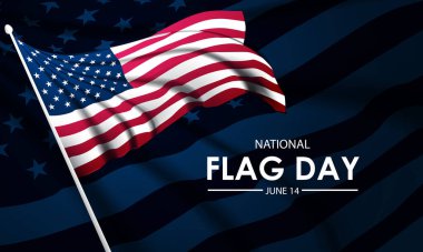 ABD 'de Bayrak Günü 14 Haziran Arkaplan Vektör İllüstrasyonu