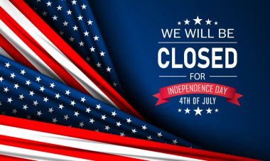 Bağımsızlık Günü ABD 4 Temmuz arkaplan tasarımı ile kapalı metin olacağız