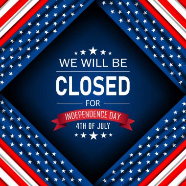 Bağımsızlık Günü ABD 4 Temmuz arkaplan tasarımı ile kapalı metin olacağız