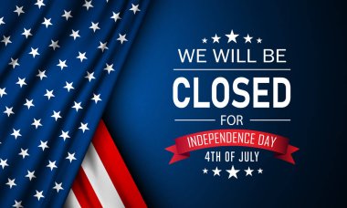 Bağımsızlık Günü ABD 4 Temmuz arkaplan tasarımı ile kapalı metin olacağız