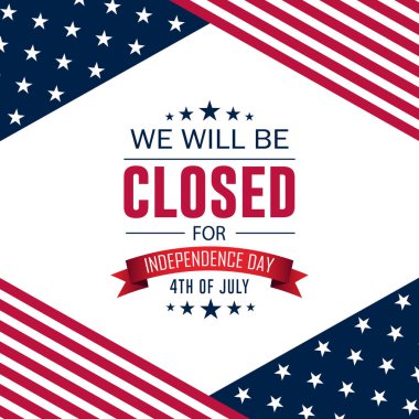 Bağımsızlık Günü ABD 4 Temmuz arkaplan tasarımı ile kapalı metin olacağız