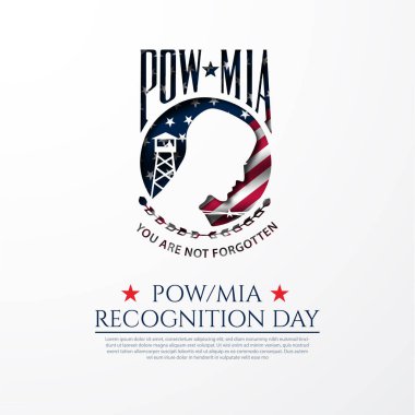 Ulusal POW MIA Tanıma Günü Tasarım Arkaplan Çizimi