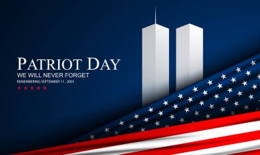 Vatanseverlik Günü 11 Eylül arkaplan vektör illüstrasyonunu asla unutma