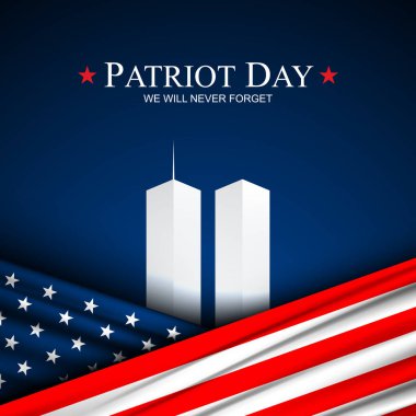 Vatanseverlik Günü 11 Eylül arkaplan vektör illüstrasyonunu asla unutma