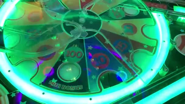 Close Lucky Vista Detalhada Uma Máquina Jogos Fortune Fortuna Roda — Vídeo de Stock