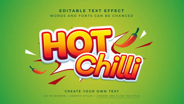 Premium Vector, düzenlenebilir sıcak kırmızı mesaj efekti. Baharatlı biber yemek grafikleri 