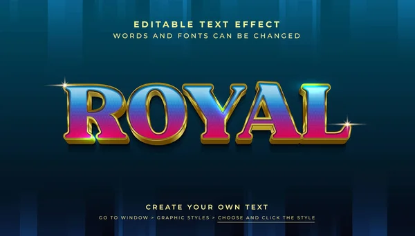 Premium Vector, Düzenlenebilir 3D parlak altın metin efekti. Altın kraliyet tahtı grafik tarzı 