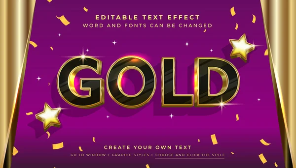 Premium Vector, Düzenlenebilir 3D altın metin efekti. Parlak, parlak, altın bir yazı tipi.