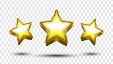 İzole edilmiş Vektör Altın Yıldızlar, şeffaf altın yıldız çizimleri