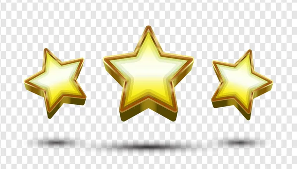 İzole edilmiş Vektör Altın Yıldızlar, şeffaf altın yıldız çizimleri