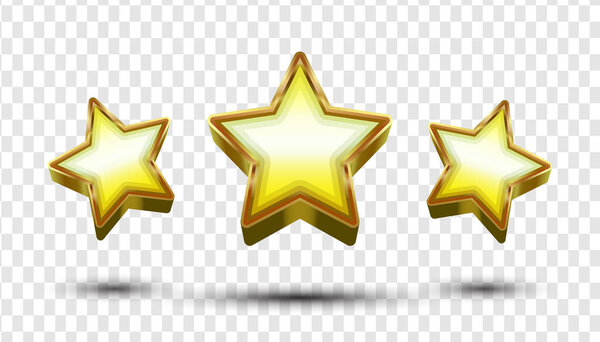 Isolated Vector Gold Stars, transparent gold star illustration