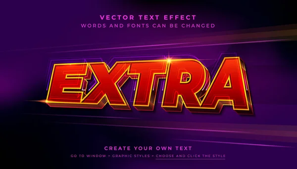Vector Bewerkbaar Rood Goud Tekst Effect Extra Snelheid Race Grafische — Stockvector