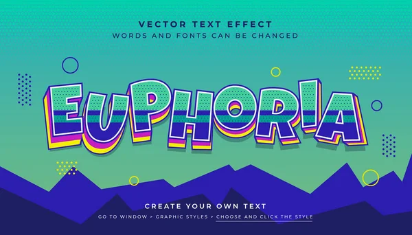 Vektör 3D mavi ana hatlı metin efekti. Mavi retro soyut arkaplan üzerinde eğlenceli coşku grafik biçimi