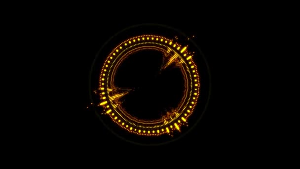 Music Audio Spectrum Motion Background Glowing Circle Orange Yellow Overlay — Stock Video