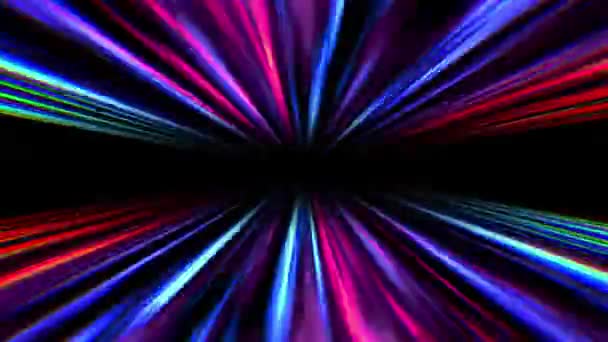 Licht Barstende Tunnel Achtergrond Kleurrijke Snelheid Van Lichtruimte Technologie Animatie — Stockvideo