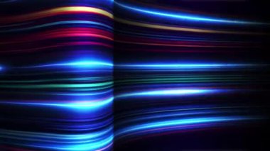 Işık alanı teknolojisinin renkli hızı animasyon videosu, 4K ışık siber hız arkaplanı.