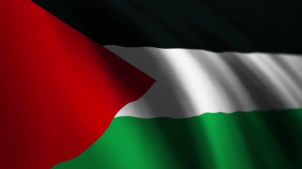 Размахивая Флагом Палестины Национальный Фон Свободы Текстуре Ткани Разрешение 3840X2160 — стоковое видео