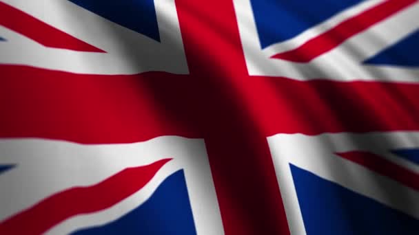 Waving Flag United Kingdom Tło Wideo Union Jack Rozdzielczość Wideo — Wideo stockowe