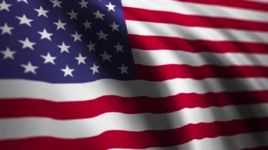 Amerika Birleşik Devletleri Bayrağı 'nı sallamak, ABD ulusal video geçmişi. 4K çözünürlüklü video arkaplan 3840x2160, 60fps