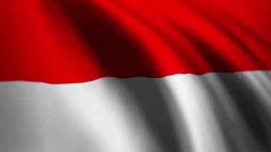 Endonezya bayrağı dalgalanması, Endonezya ulusal bayrak video arka planı. 4K çözünürlüklü video arkaplan 3840x2160, 60fps