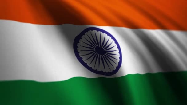 Bandera Ondeando India Bandera Nacional Bollywood India Fondo Vídeo Resolución — Vídeo de stock