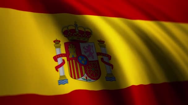 Machająca Flaga Hiszpanii Kontekst Wideo Hiszpańskiej Flagi Narodowej Rozdzielczość 3840X2160 — Wideo stockowe