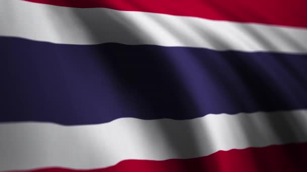 Lambaikan Bendera Thailand Latar Belakang Video Bendera Nasional Thailand Resolusi — Stok Video