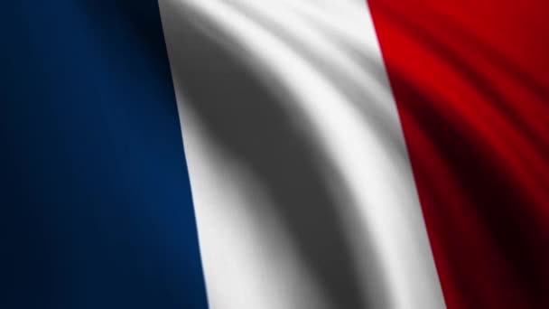 Bandera Ondeante Francia Fondo Vídeo Bandera Nacional Francia Resolución 3840X2160 — Vídeos de Stock
