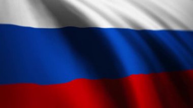 Rusya Bayrağı 'nı sallıyor. Rus halkının ulusal video geçmişi. 4K çözünürlük 3840x2160, 60fps