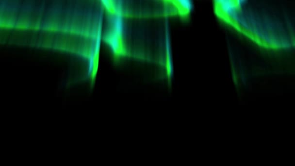 オーロラのボアリスは 空のオーバーレイの背景に点灯します 黒い背景に明るい緑色のオーロラ 4K解像度ビデオ 3840X2160 — ストック動画