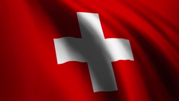 Drapeau Suisse Peuple Suisse Drapeau National Fond Vidéo Résolution 3840X2160 — Video