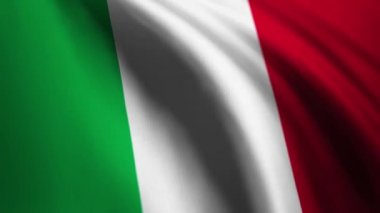 İtalya bayrağı sallıyor. İtalyan halkının ulusal video geçmişi. 4K çözünürlük 3840x2160, 60fps