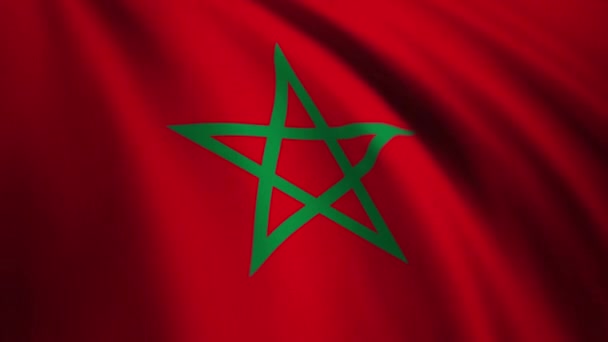 挥动着摩洛哥国旗 其细节令人震惊 摩洛哥人的国旗视频背景 Resolution 3840X2160 60Fps — 图库视频影像