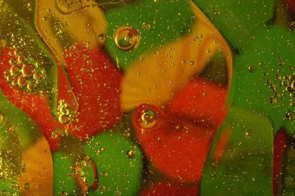 Fotografia Abstrakcyjna Plamy Czerwone Niebieskie Żółte Zielone Czarne Białe Srebrzyste — Zdjęcie stockowe