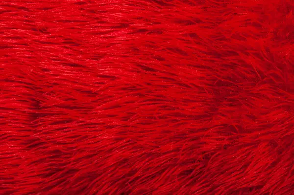 背景和设计的毛线纹理 红色的 长长的毛 宏观摄影 — 图库照片