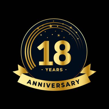 11 Yıl Yıldönümü Altın ve Siyah İzole Edilmiş Vektör